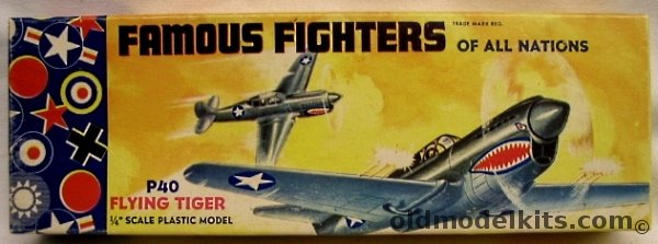 Aurora 1/48 P-40 Flying Tiger Brooklyn - Famous Fighters of All Nations, 44-59 plastic model kit